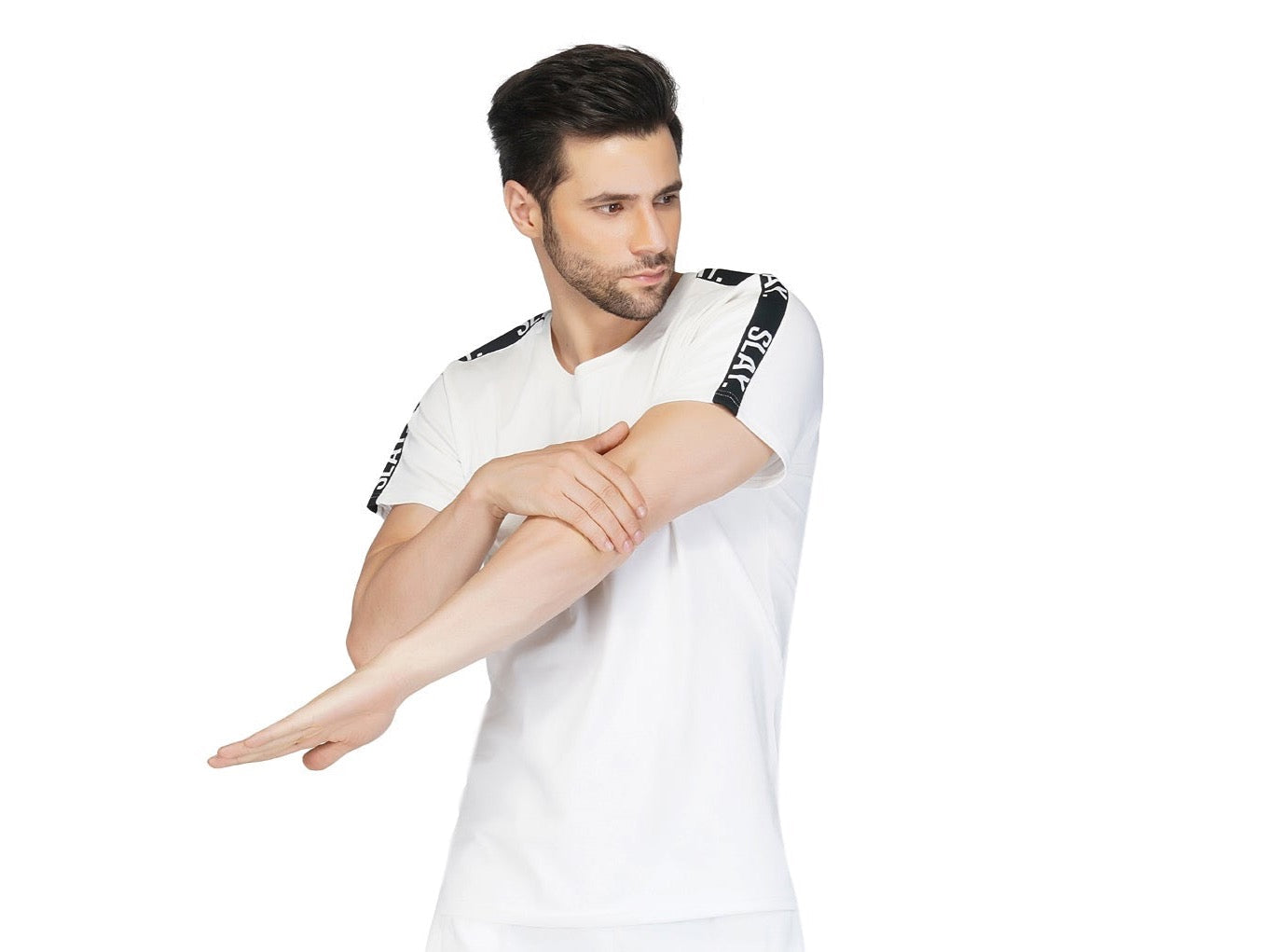 SLAY. Men's White Activewear T shirt