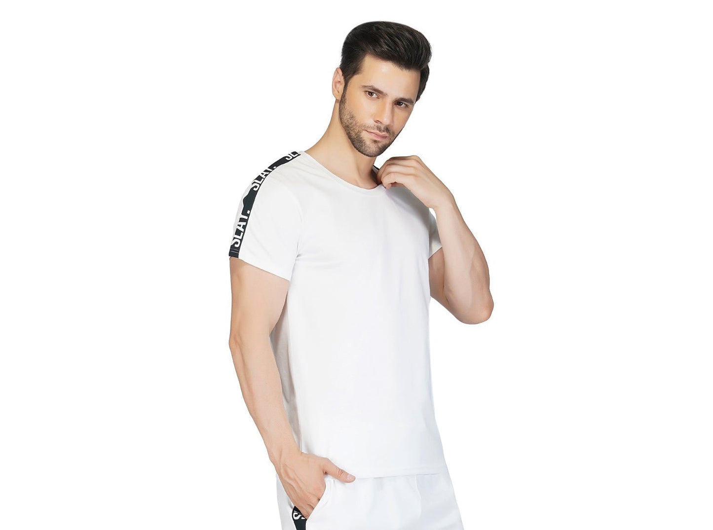 SLAY. Men's White Activewear T shirt