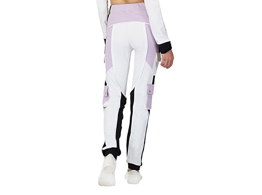 SLAY. Women's Activewear Lavender Lilac Colorblock Cargo Jogger Pants Streetwear