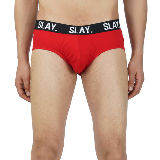 SLAY. Men's Red Underwear Cotton Briefs