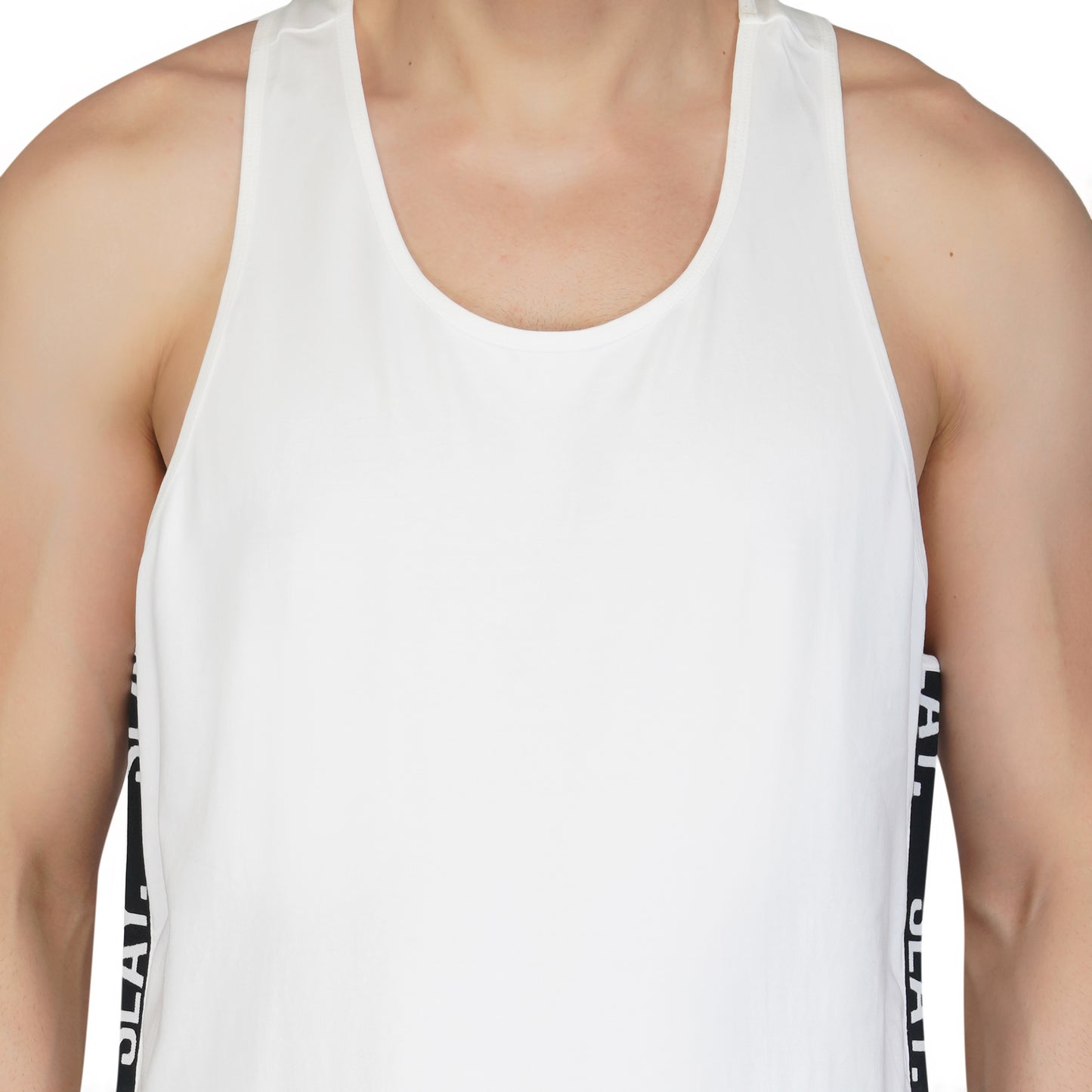 SLAY. Men's White Gym Vest & Shorts Co-ord Set