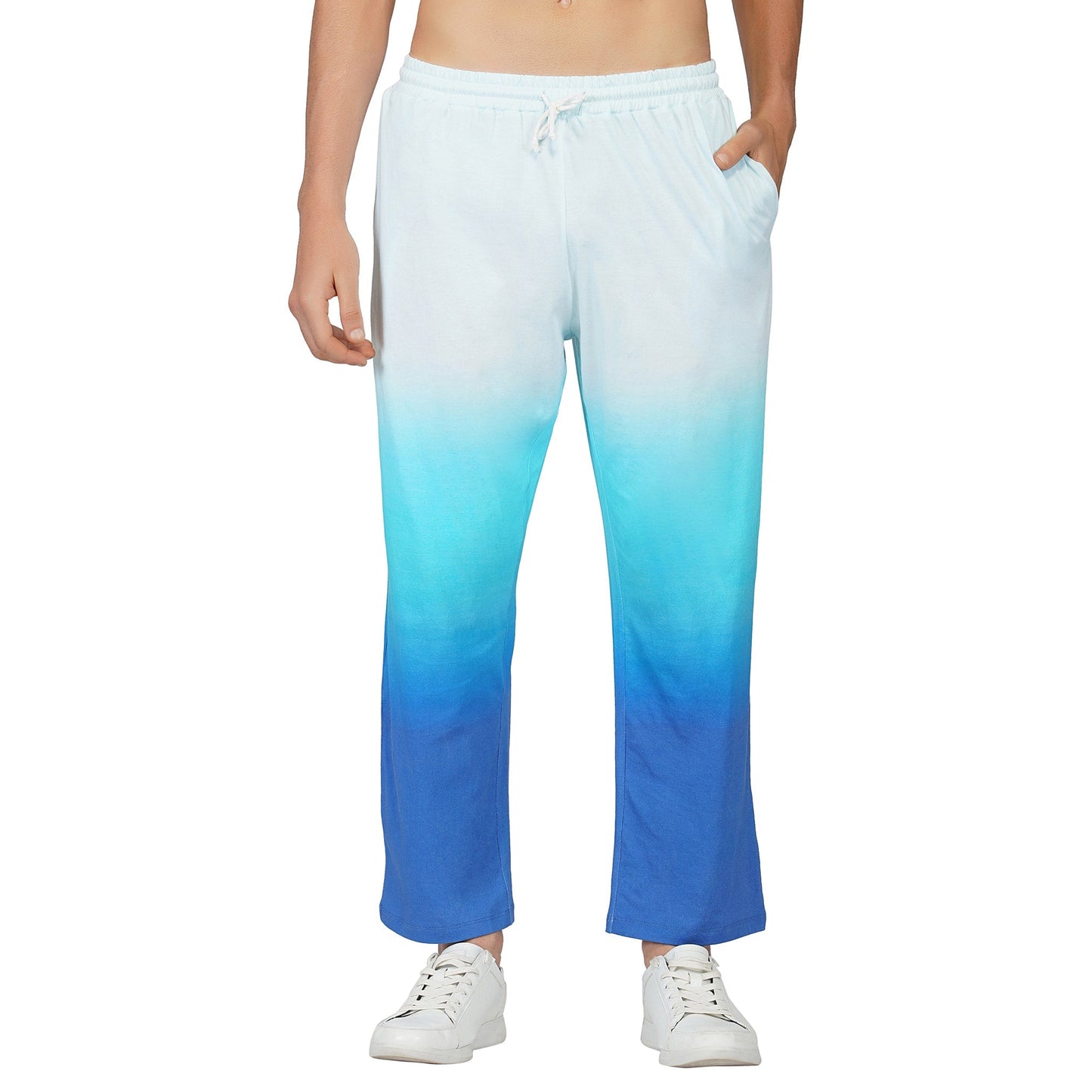 SLAY. Men's White to Blue Ombre Pants
