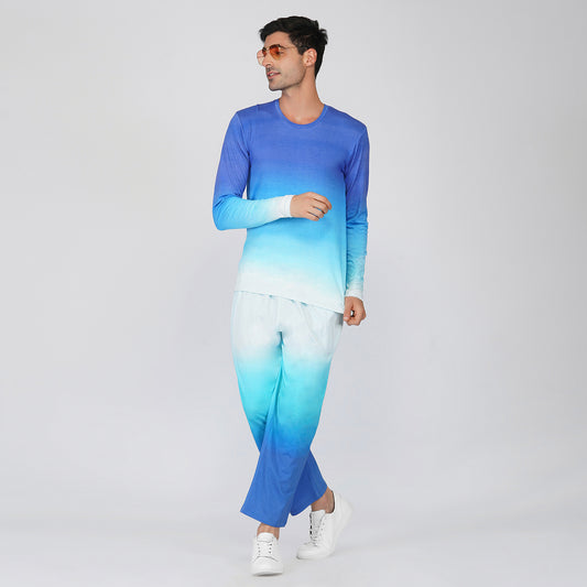 SLAY. Men's Ombre Full Sleeves T Shirt & Pants Co-ord Set