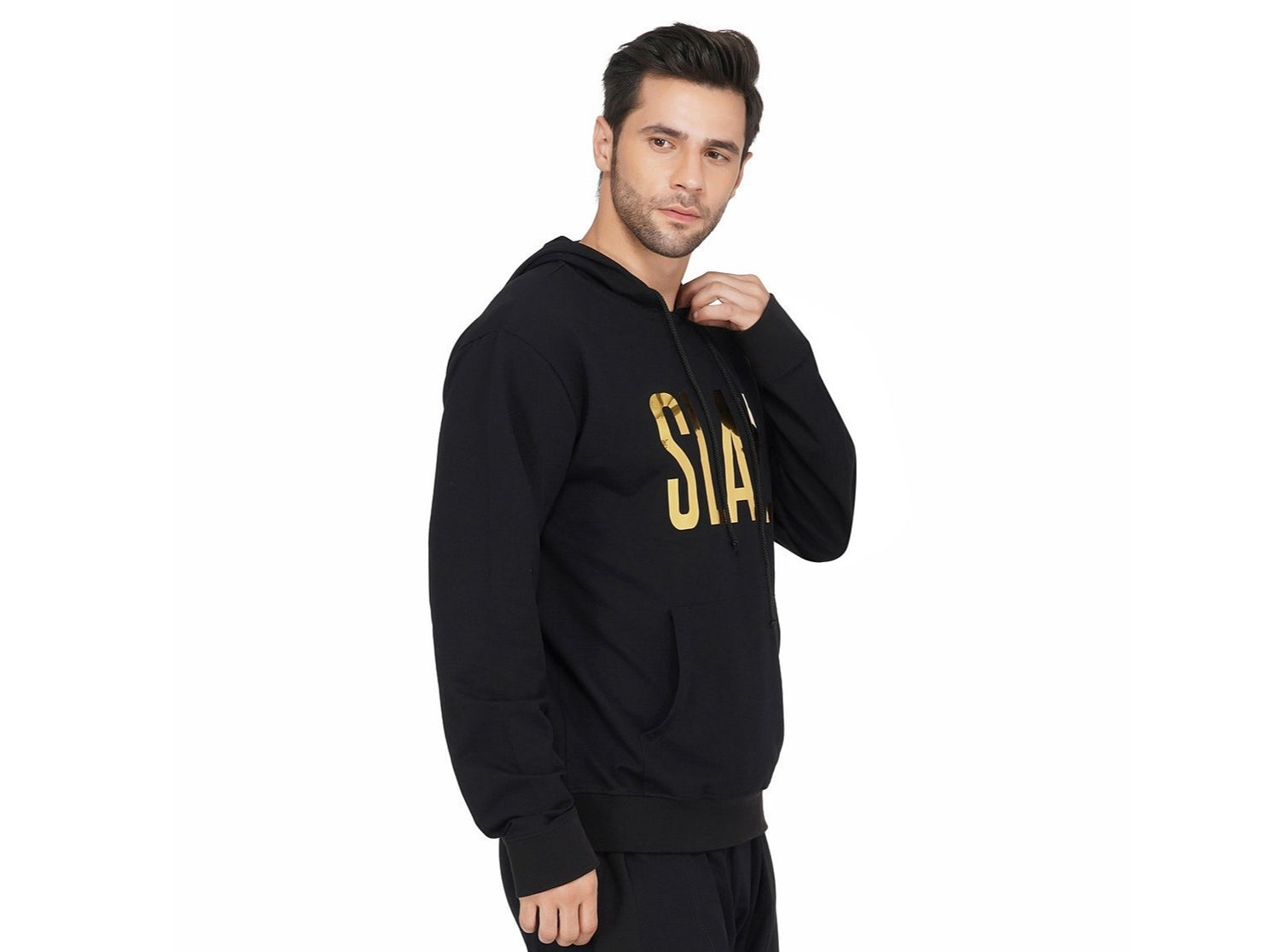 SLAY. Classic Men's Limited Edition Gold Foil Printed Black Printed Hoodie-clothing-to-slay.myshopify.com-Hoodie