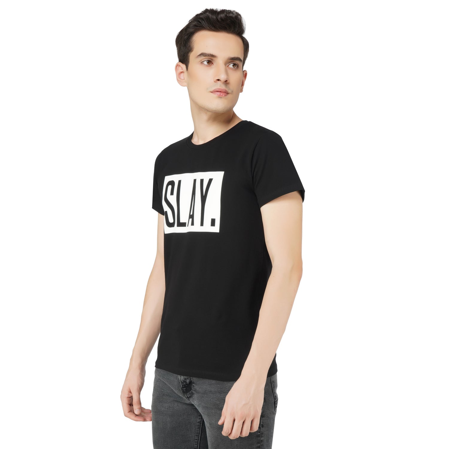 SLAY. Men's Premium Printed Black T-shirt-clothing-to-slay.myshopify.com-T-Shirt
