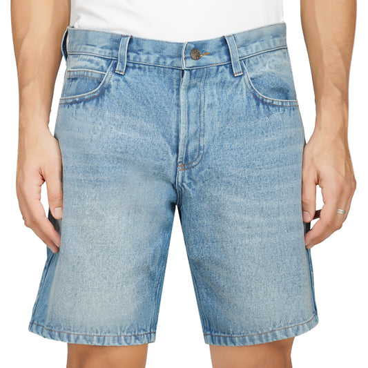 SLAY. Men's Light Blue Washed Button-Down Denim Shorts-clothing-to-slay.myshopify.com-Denim Shorts
