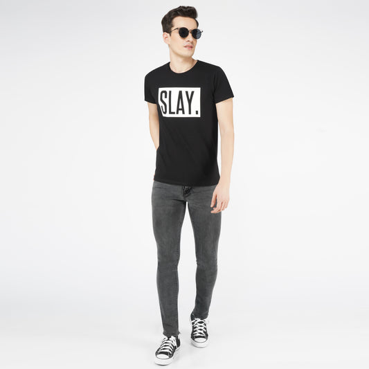 SLAY. Men's Premium Printed Black T-shirt-clothing-to-slay.myshopify.com-T-Shirt