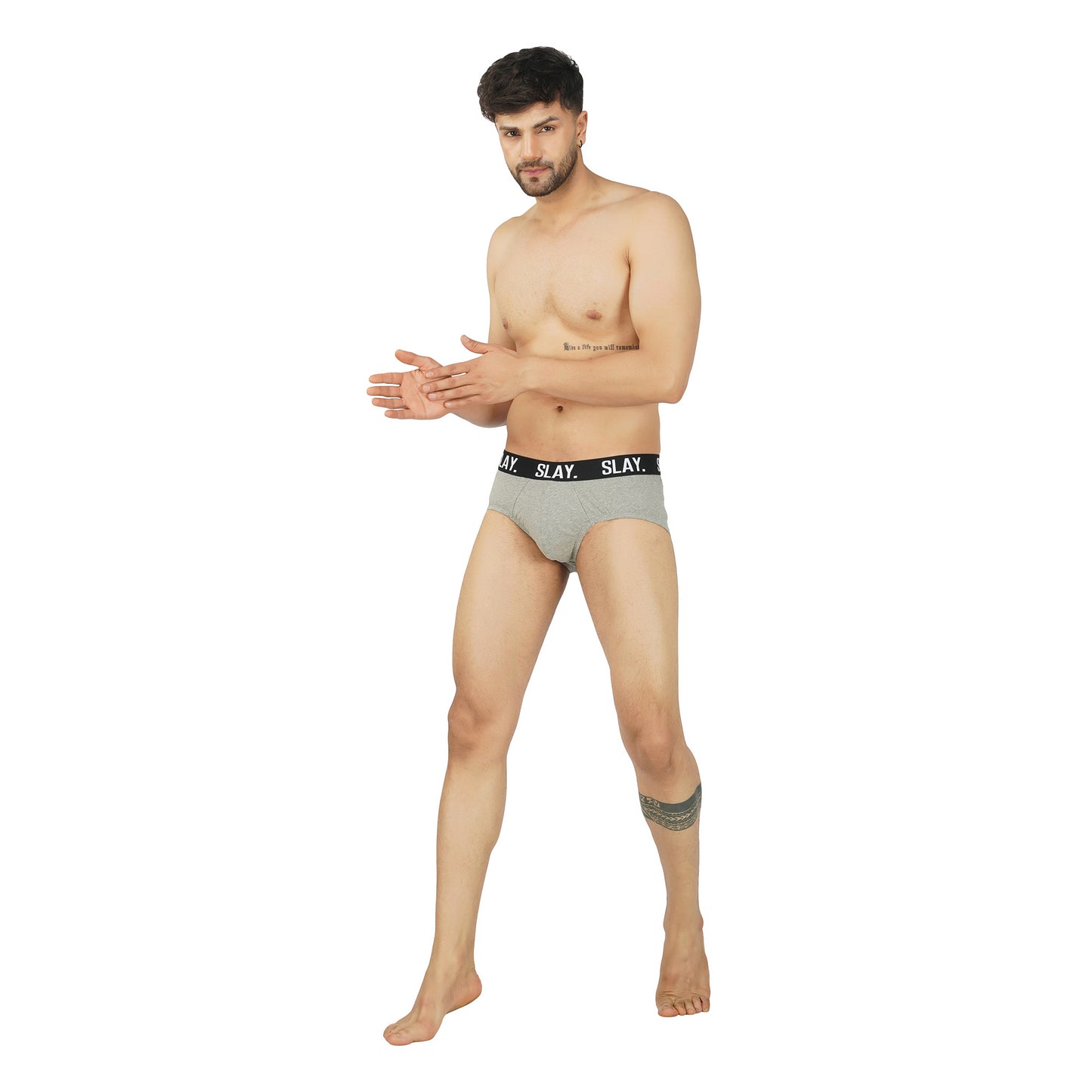 SLAY. Men's Grey Underwear Cotton Briefs