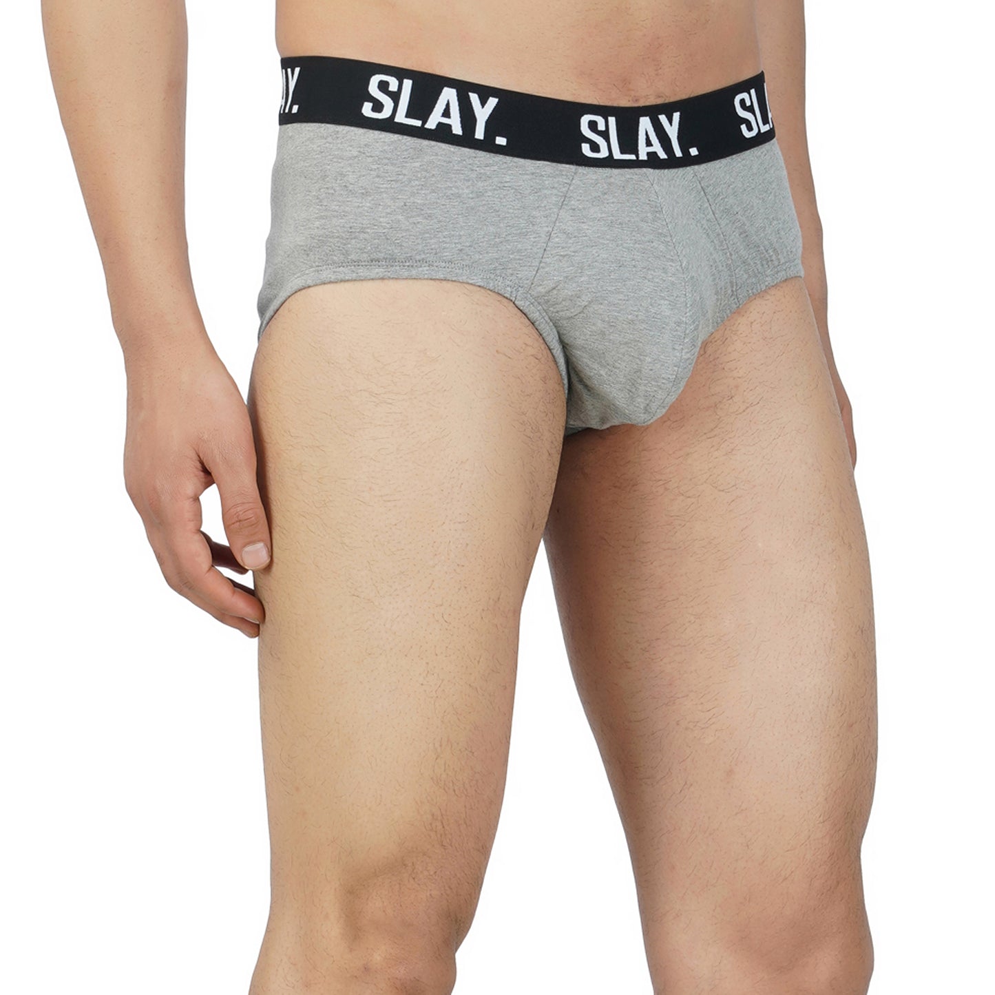 SLAY. Men's Grey Underwear Cotton Briefs