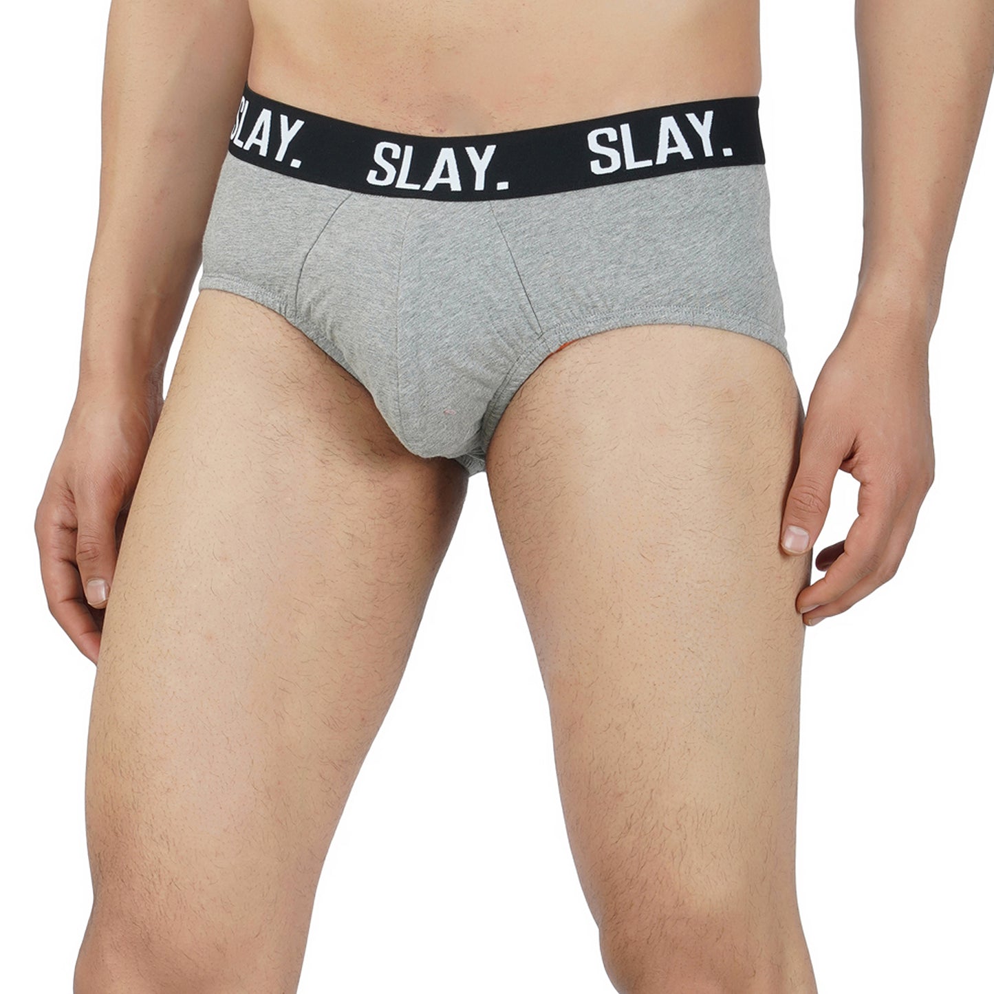 SLAY. Men's Grey Underwear Cotton Briefs