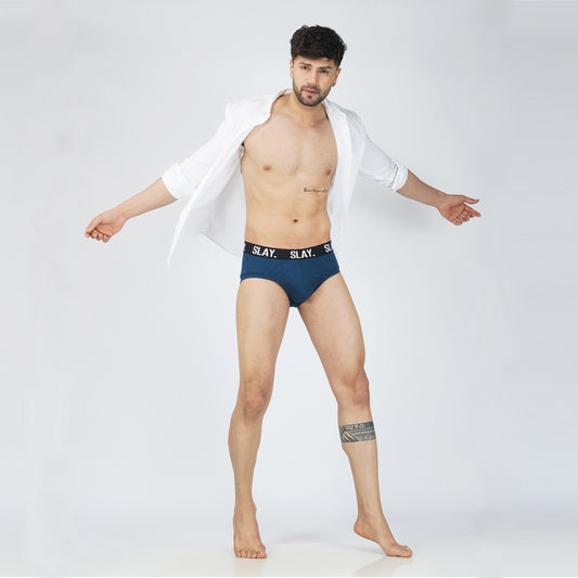 SLAY. Men's Blue Underwear Cotton Briefs