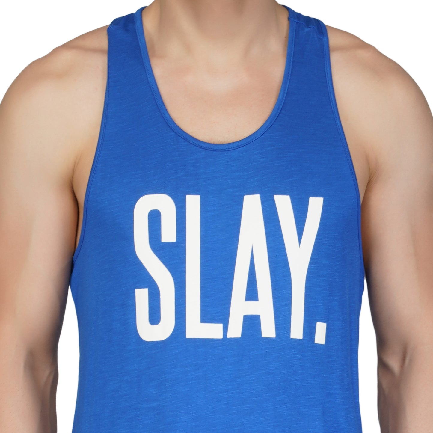SLAY. Men's Blue Gym Vest