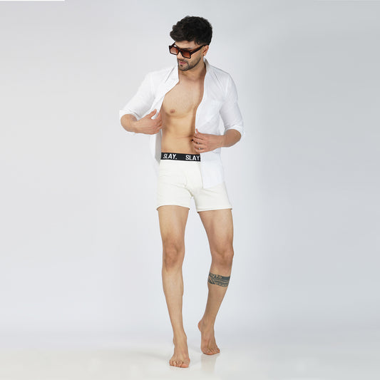 SLAY. Men's White Underwear Trunks