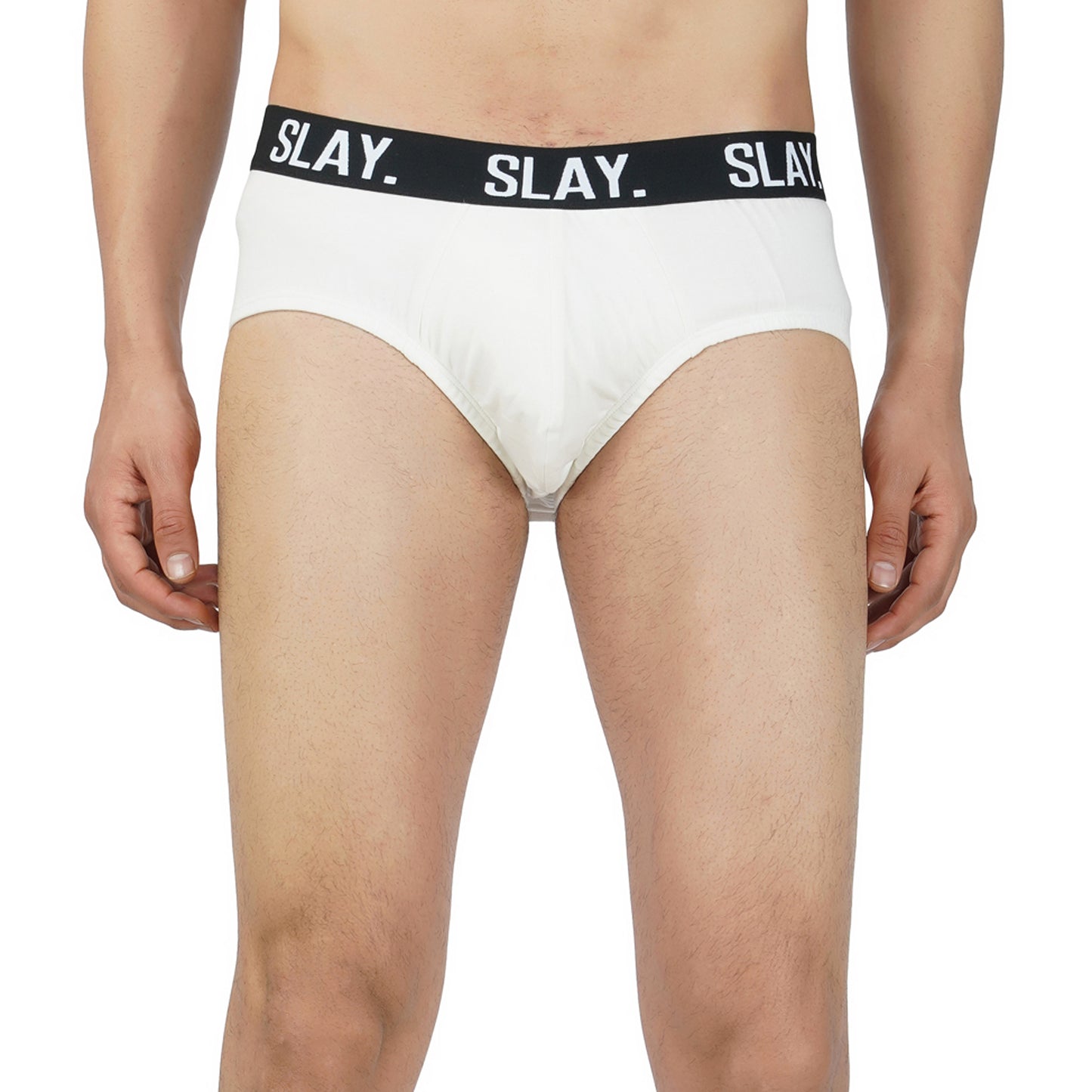 SLAY. Men's White Underwear Cotton Briefs