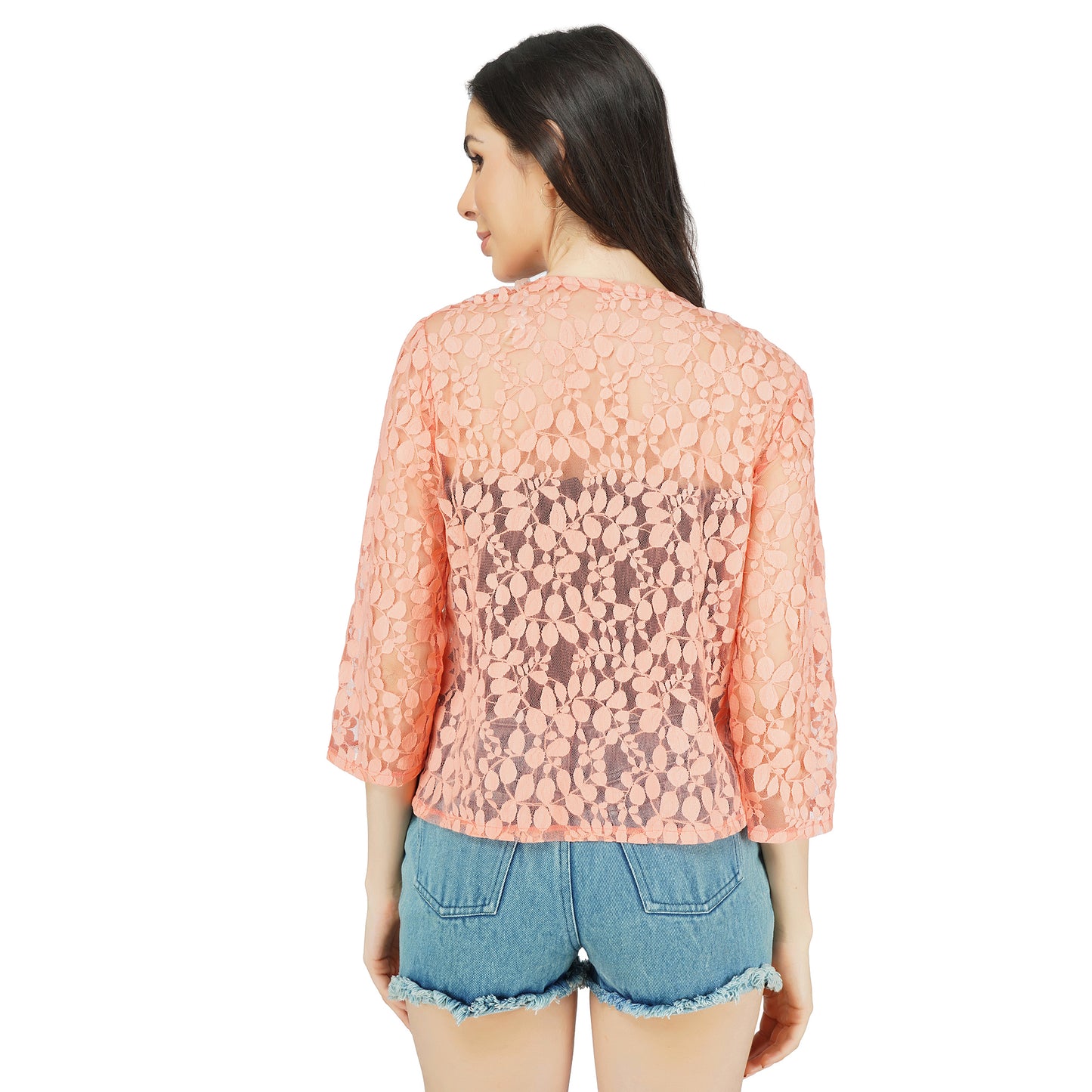 SLAY. Women's Coral Floral Texture Schiffli Pullover-clothing-to-slay.myshopify.com-Crop Top