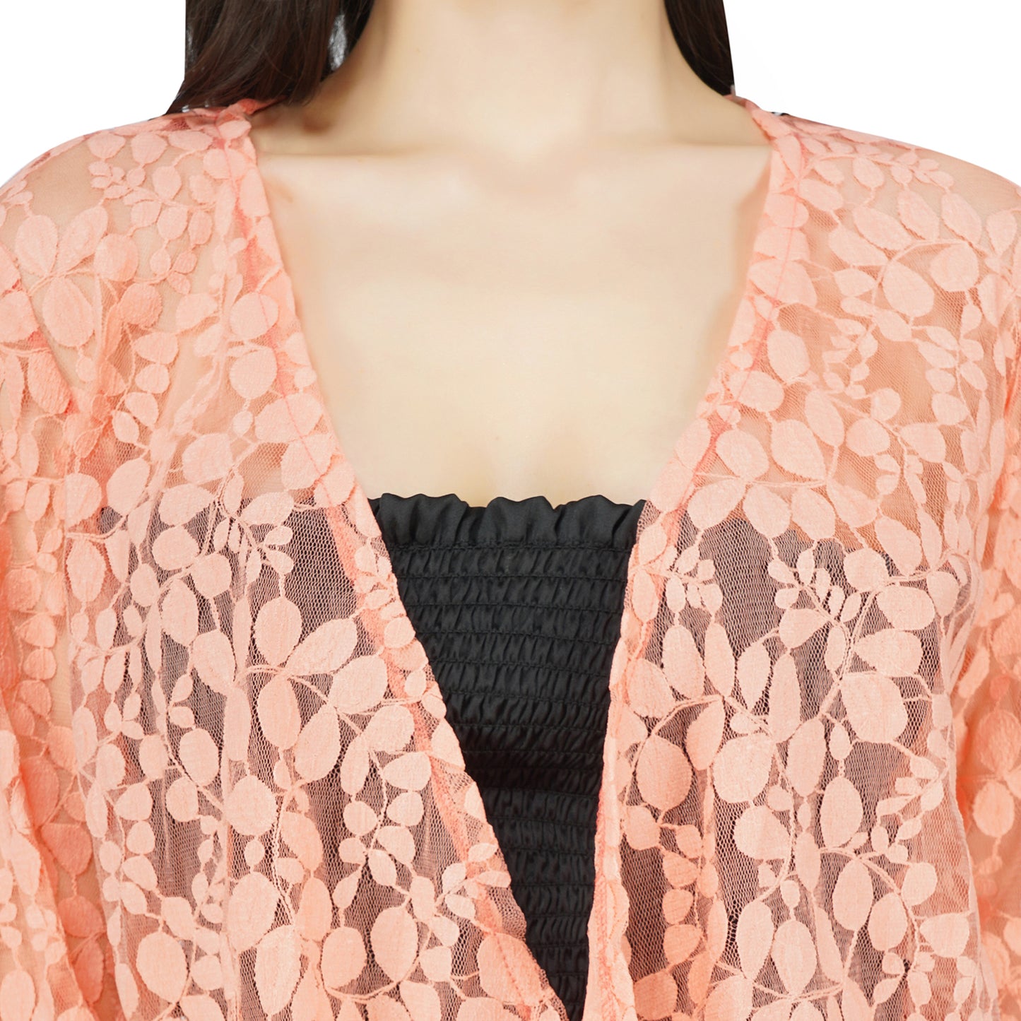 SLAY. Women's Coral Floral Texture Schiffli Pullover-clothing-to-slay.myshopify.com-Crop Top
