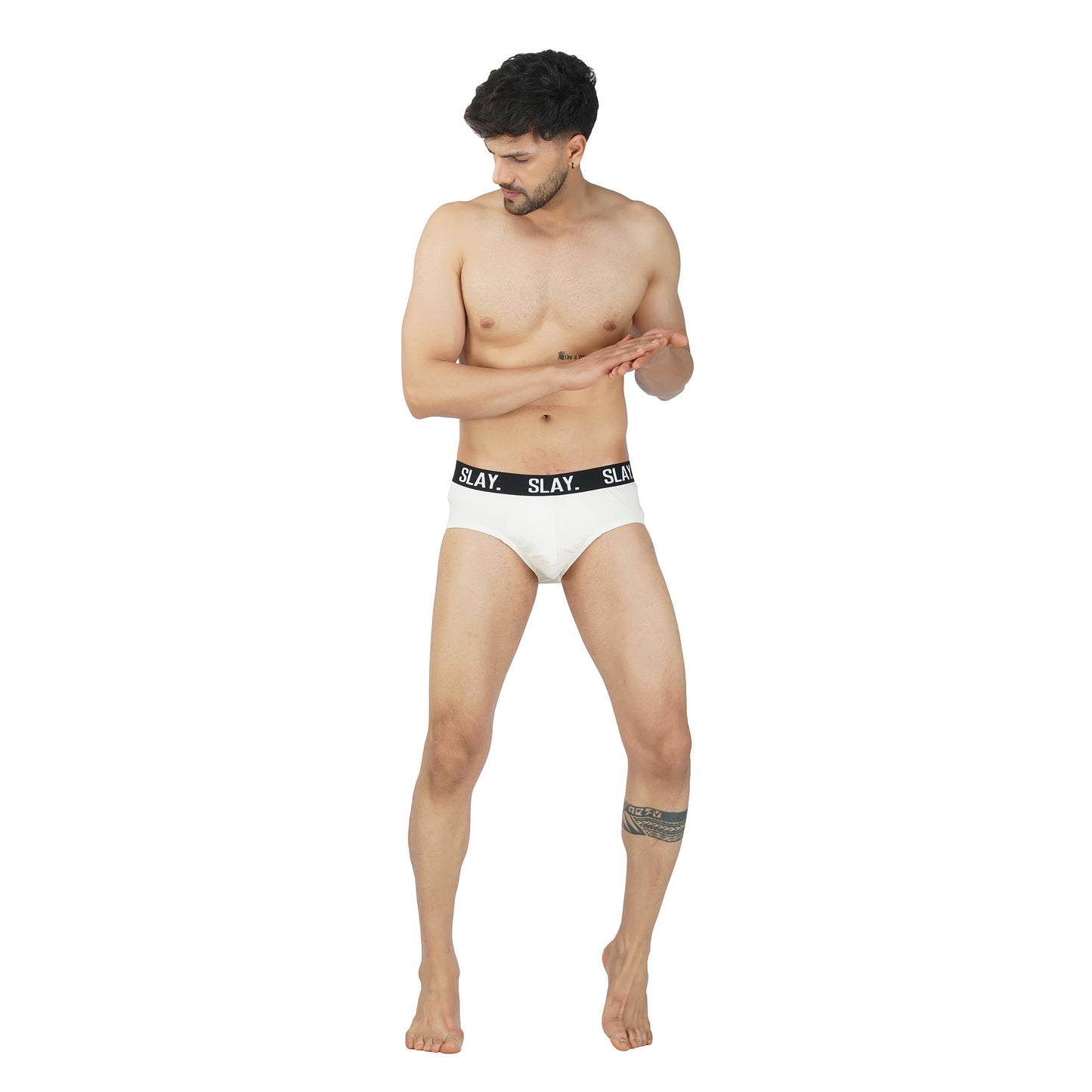 SLAY. Men's White Underwear Cotton Briefs