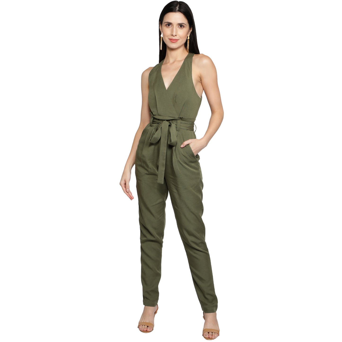 SLAY. Women's Olive Green Tencel Twill Jumpsuit-clothing-to-slay.myshopify.com-Dress