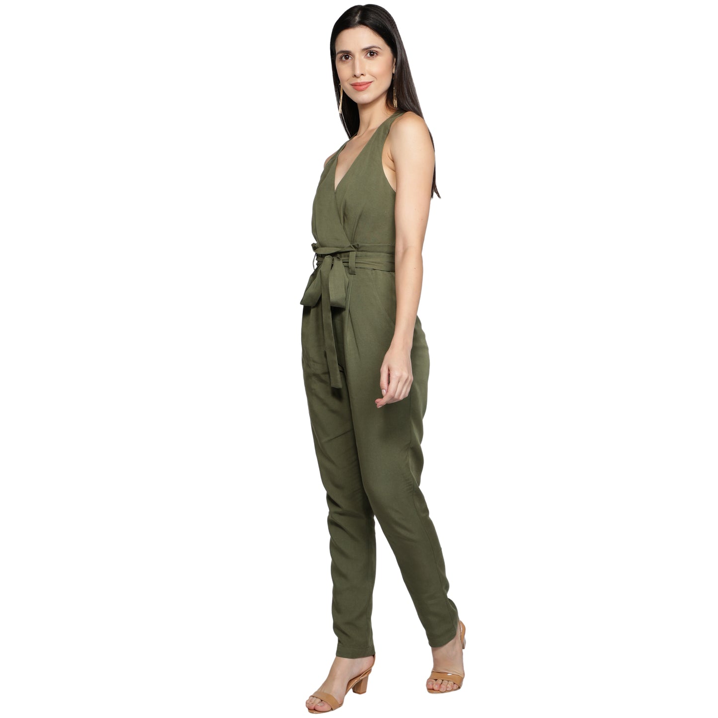SLAY. Women's Olive Green Tencel Twill Jumpsuit-clothing-to-slay.myshopify.com-Dress