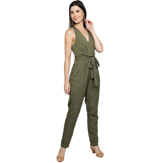 SLAY. Women's Olive Green Tencel Twill Jumpsuit-clothing-to-slay.myshopify.com-Dress