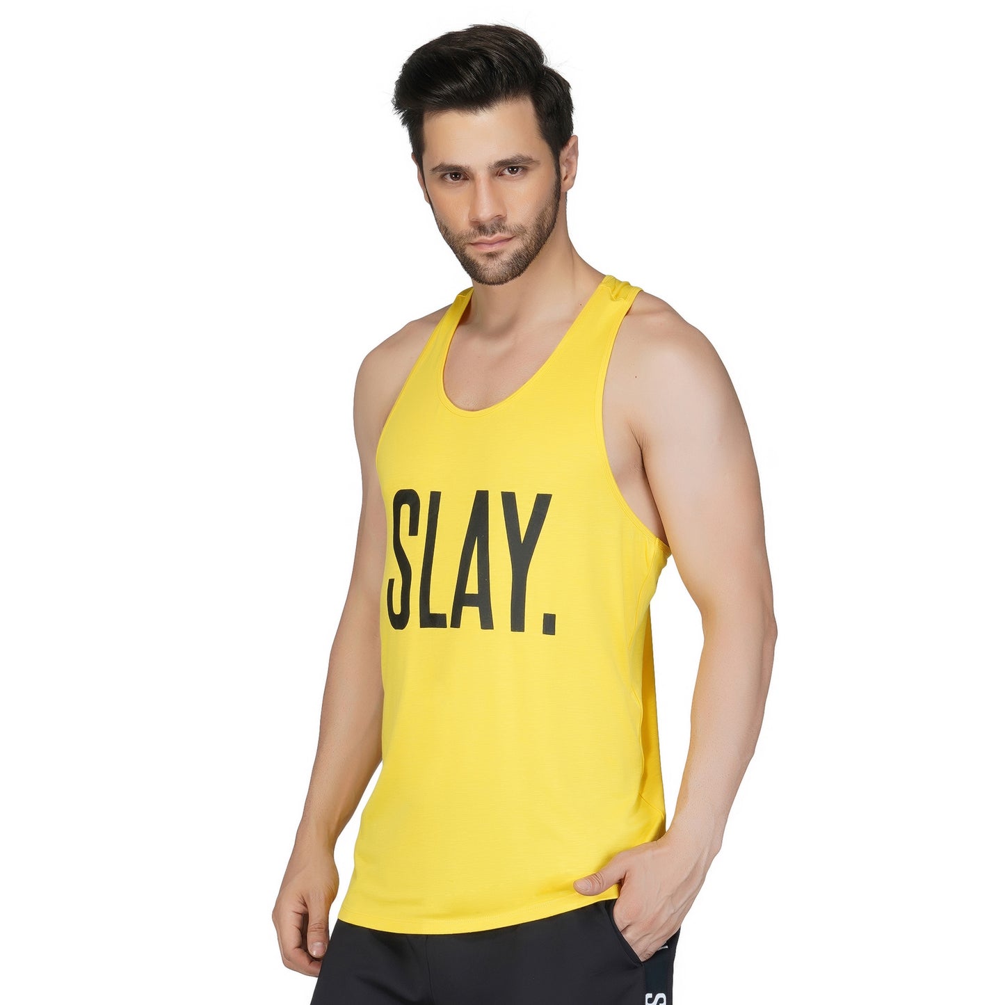 SLAY. Men's Yellow Gym Vest