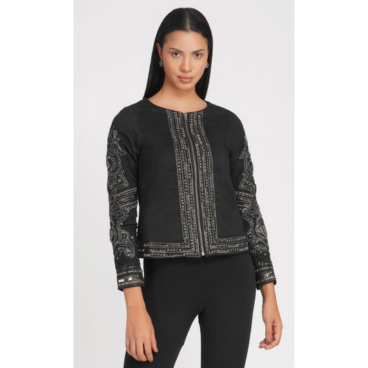 SLAY. Sequenced Suede Jacket