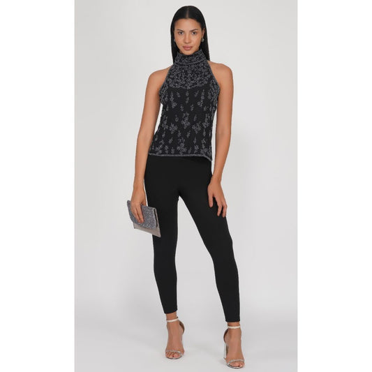 SLAY. Beaded Halter Neck Top