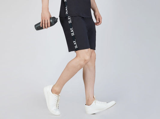 SLAY. Men's Activewear Black Sports Shorts(4 way Stretch Fabric)