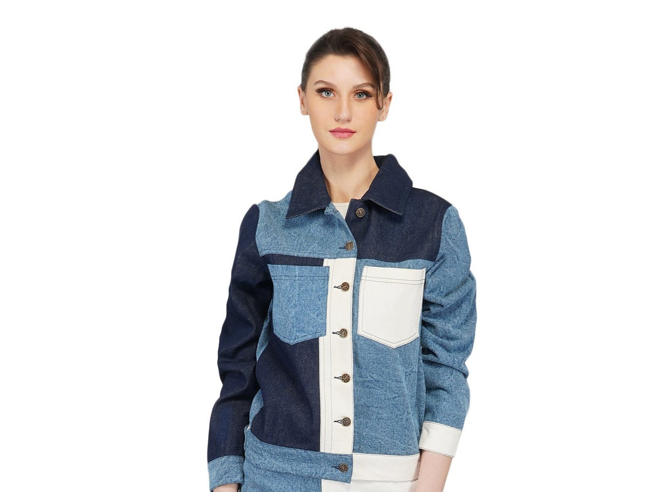 SLAY. Women's Colorblock Denim Jacket-clothing-to-slay.myshopify.com-Jacket