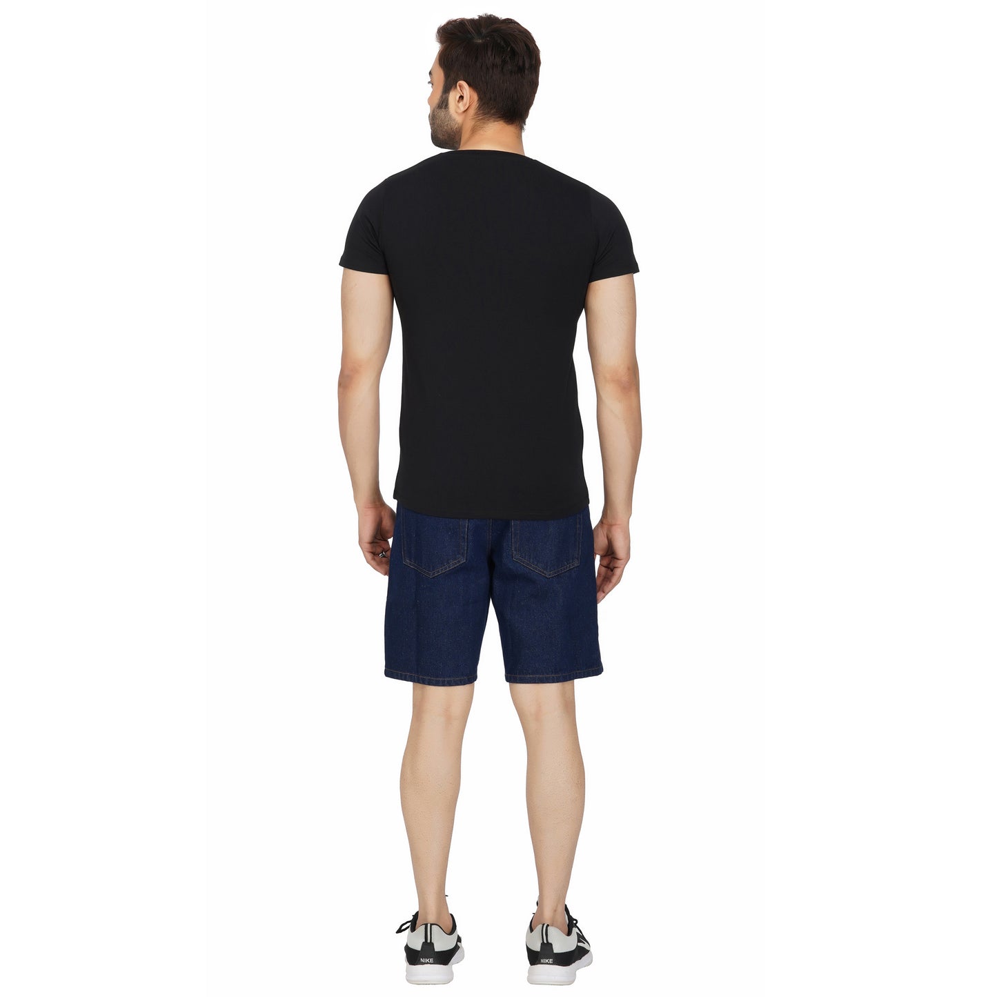 SLAY. Men's Navy Blue Washed Button-Down Denim Shorts-clothing-to-slay.myshopify.com-Denim Shorts