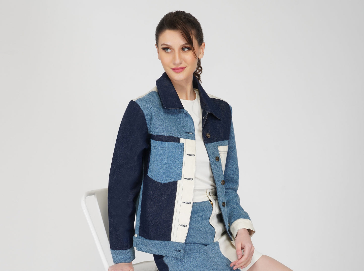 SLAY. Women's Colorblock Denim Jacket-clothing-to-slay.myshopify.com-Jacket