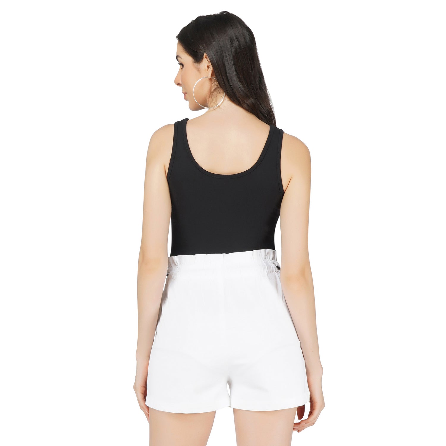 SLAY. Women's White Straight Leg Shorts with drawstring-clothing-to-slay.myshopify.com-Shorts