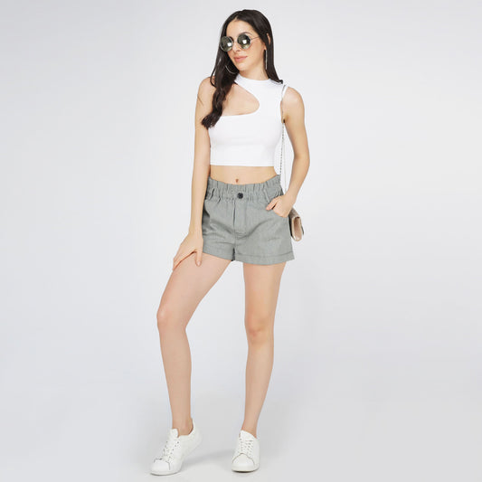 SLAY. Women's Sleeveless Casual Asymmetric Crop Top-clothing-to-slay.myshopify.com-Crop Top