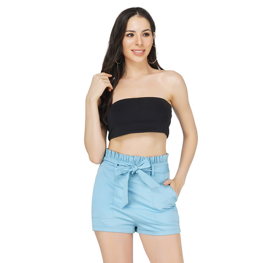 SLAY. Women's Black Strapless Tube Top-clothing-to-slay.myshopify.com-Crop Top