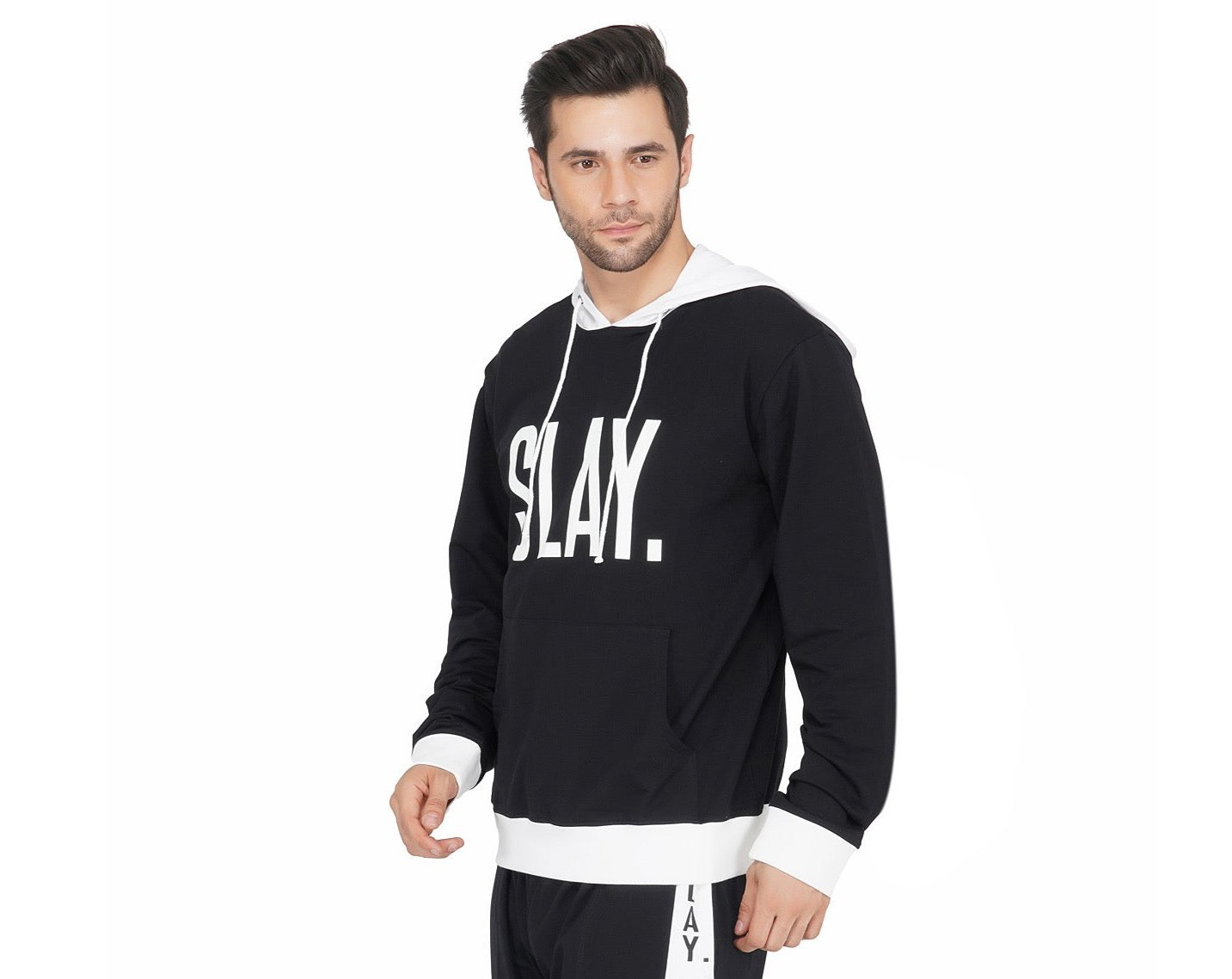 SLAY. Classic Men's Black & White Hoodie-clothing-to-slay.myshopify.com-Hoodie