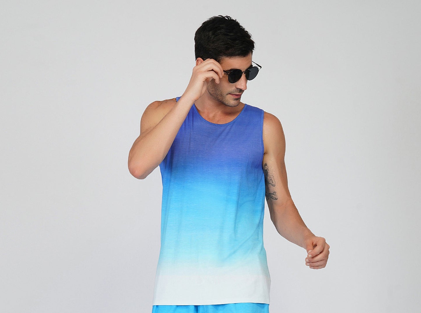 SLAY. Men's Blue to White Ombre Vest