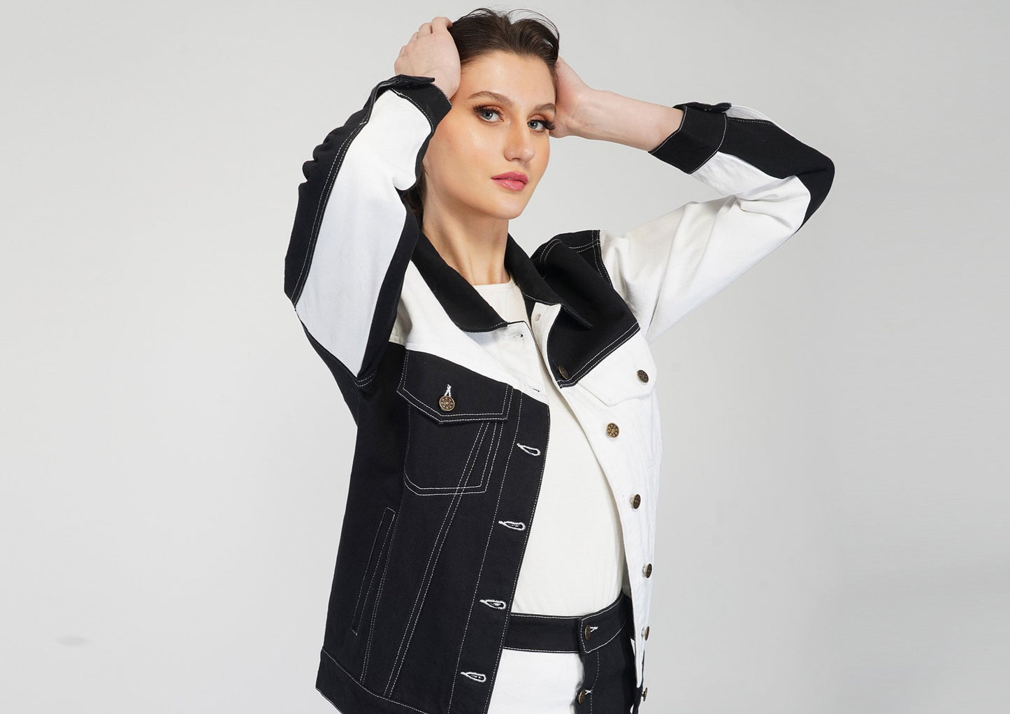 SLAY. Women's Colorblock Denim Jacket-clothing-to-slay.myshopify.com-Jacket