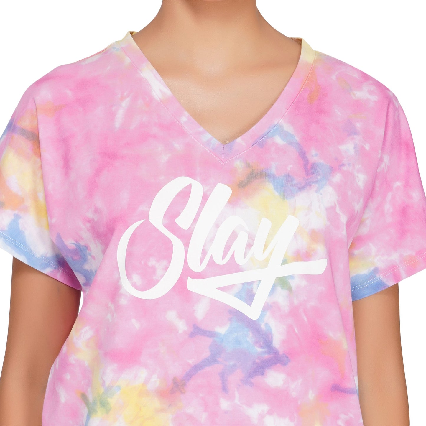 SLAY. Women's Pink Tie Dye T Shirt-clothing-to-slay.myshopify.com-Tracksuit