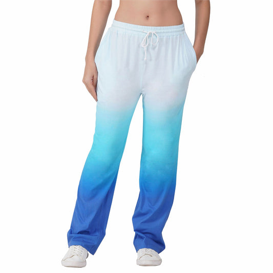 SLAY. Women's White to Blue Ombre Pants