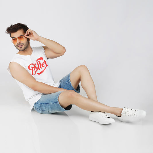 SLAY. Men's BALLER Edition Printed Sleeveless Dropcut T-shirt-clothing-to-slay.myshopify.com-Sleeveless Dropcut T-shirt