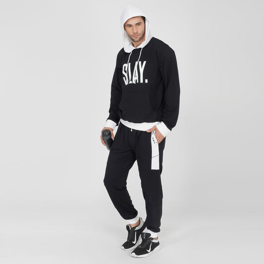 SLAY. Classic Men's Colorblock Black & White Tracksuit-clothing-to-slay.myshopify.com-Tracksuit