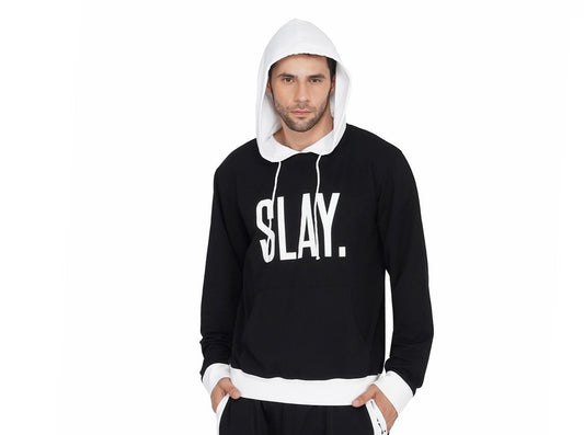 SLAY. Classic Men's Black & White Hoodie-clothing-to-slay.myshopify.com-Hoodie