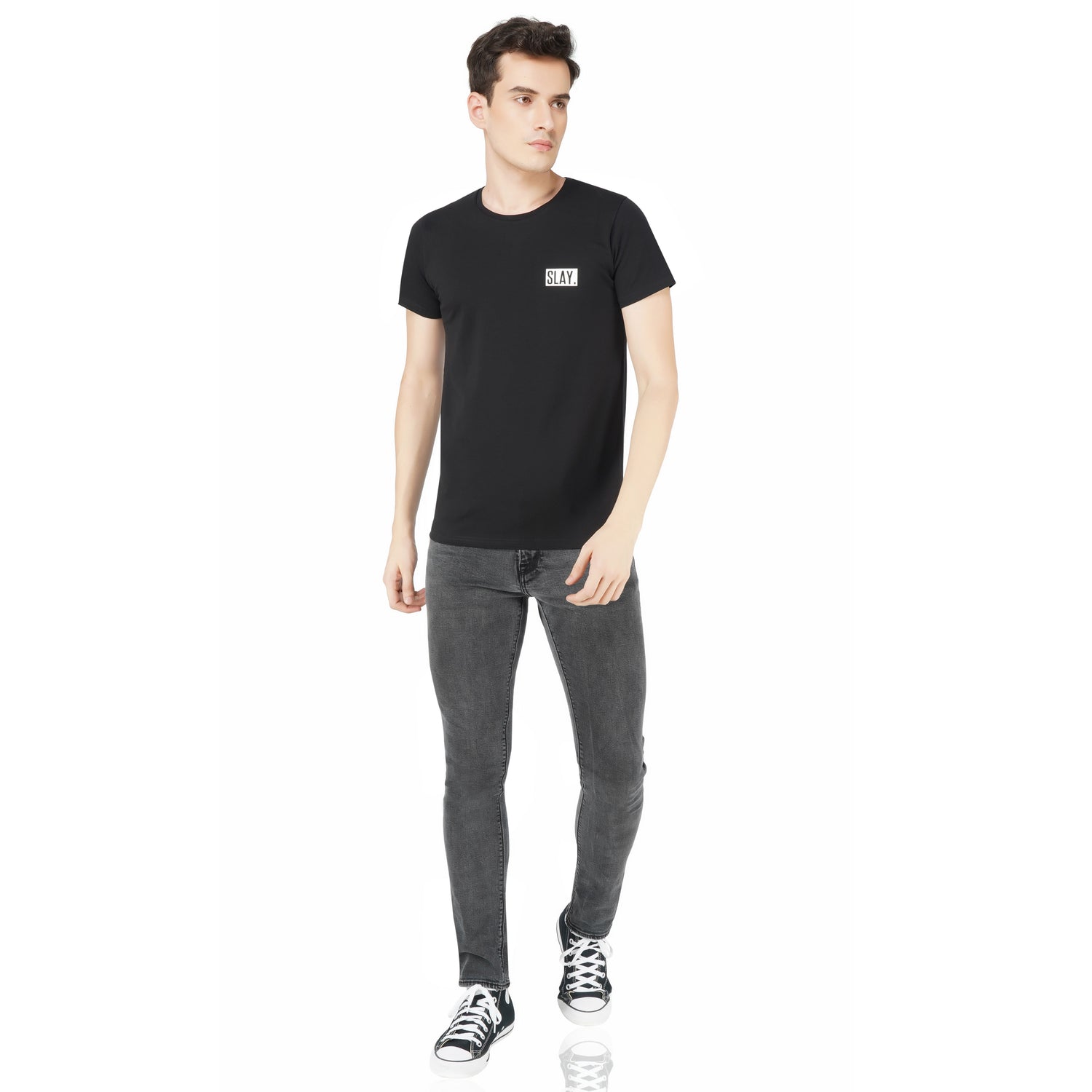 SLAY. Men's Basic Plain Black T shirt-clothing-to-slay.myshopify.com-T-Shirt