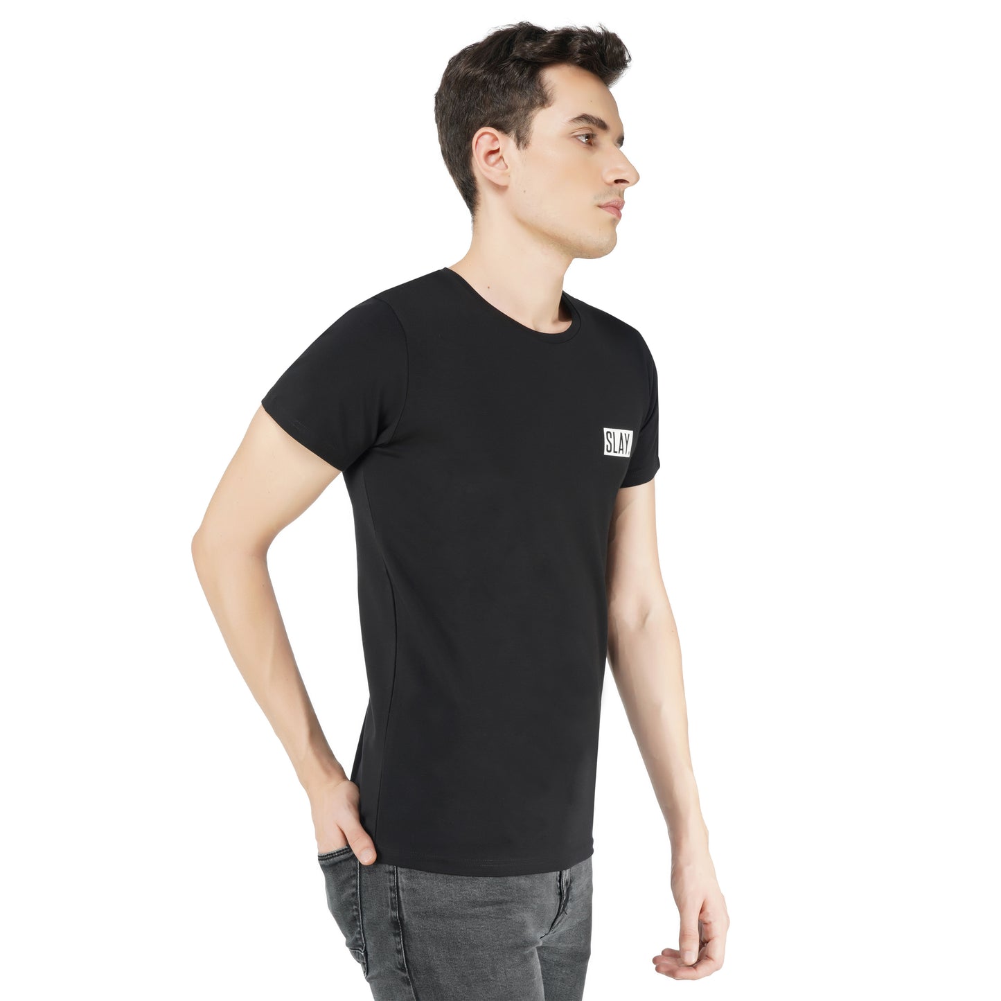 SLAY. Men's Basic Plain Black T shirt-clothing-to-slay.myshopify.com-T-Shirt