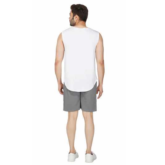 SLAY. Men's White Sleeveless Dropcut T-Shirt-clothing-to-slay.myshopify.com-Sleeveless Dropcut T-shirt