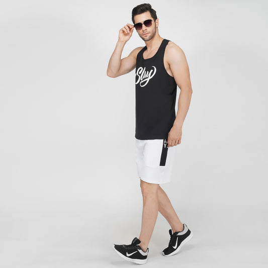 SLAY. Sport Men's Black Sleeveless Vest-clothing-to-slay.myshopify.com-Sleeveless Dropcut T-shirt