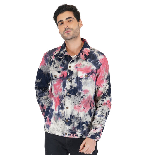 SLAY. Men's Tie Dye Denim Jacket