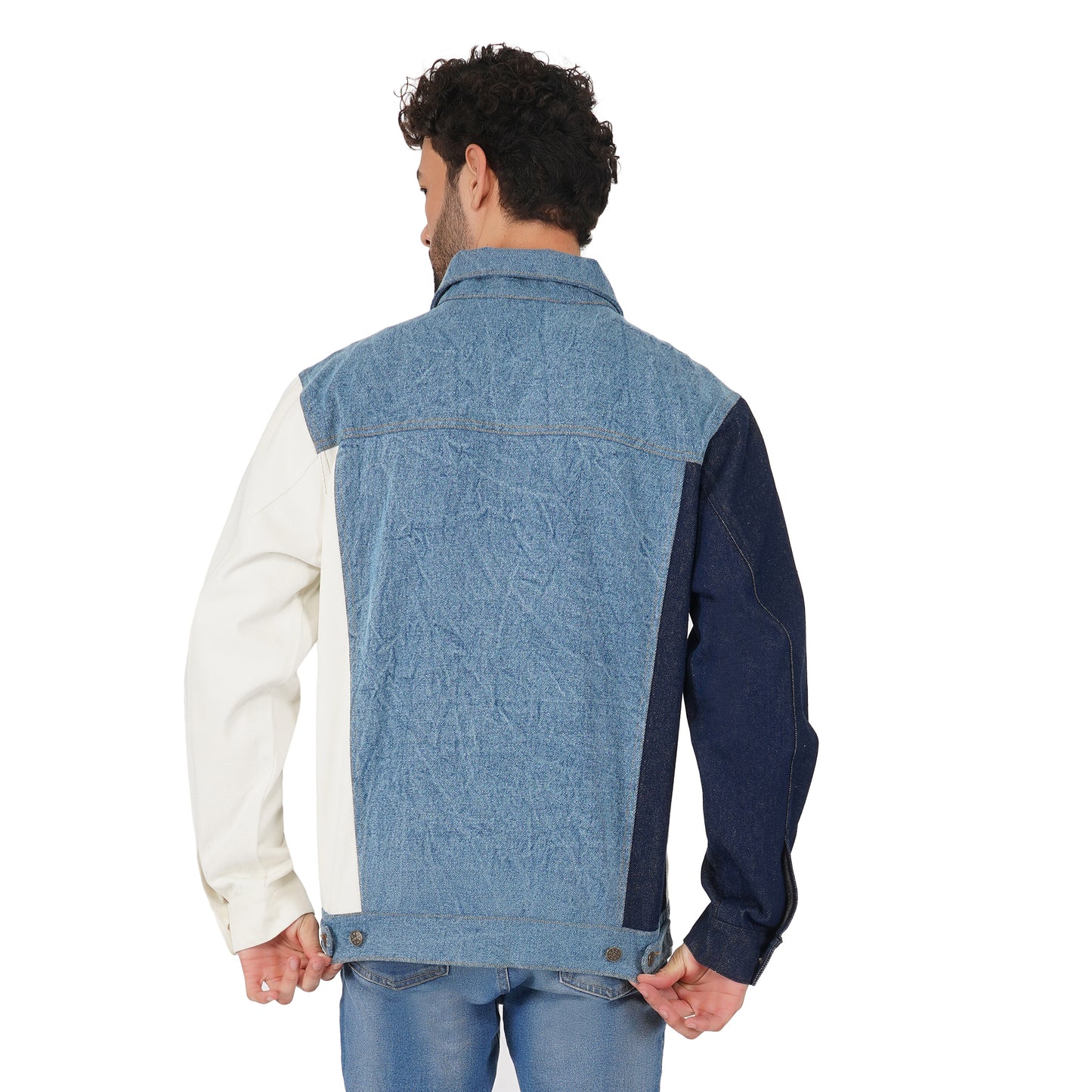 SLAY. Men's Full Sleeves Colorblock Denim Jacket-clothing-to-slay.myshopify.com-Jacket