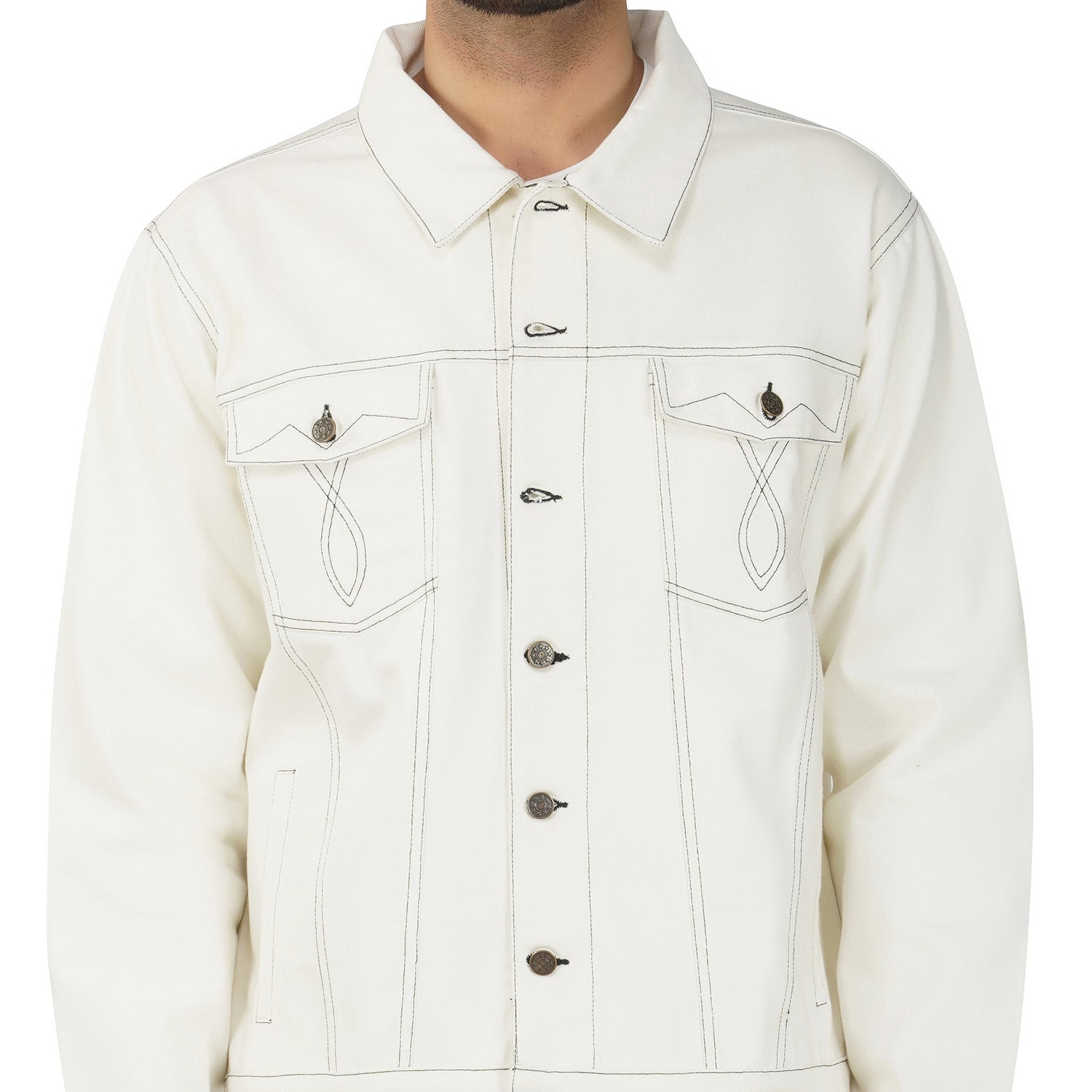 Corteiz Alcatraz Pattern Denim Jacket White Men's - FW23 - US