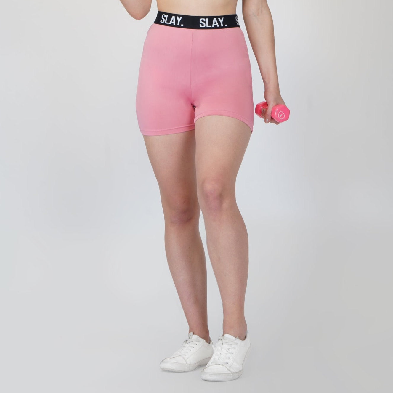 SLAY. Women's Pink Activewear High waist Shorts
